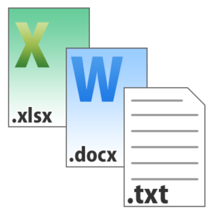ファイルの拡張子が「.txt」のもの。もしくはその他テキスト入力が可能なファイル（「.docx」や「.xlsx」等）